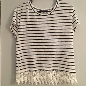 Striped Black & White Top
